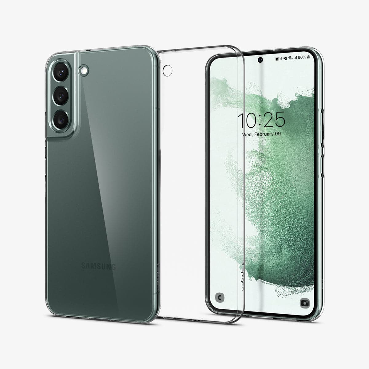 ACS03964 - Galaxy S22 Plus 5G Case AirSkin in crystal clear showing the back, inside and front