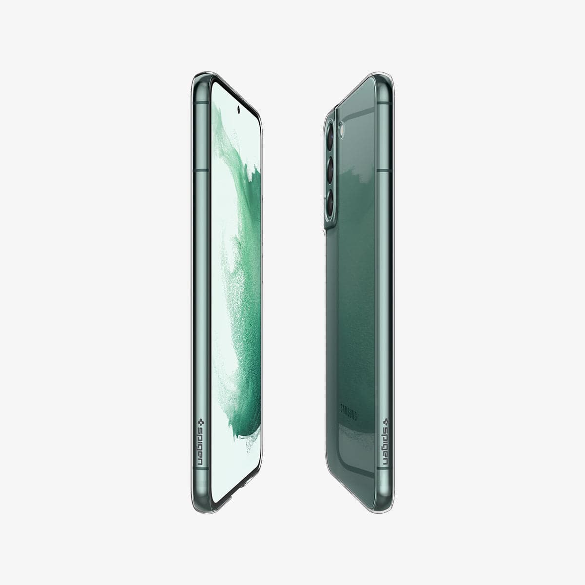 ACS03964 - Galaxy S22 Plus 5G Case AirSkin in crystal clear showing the sides, partial back and front