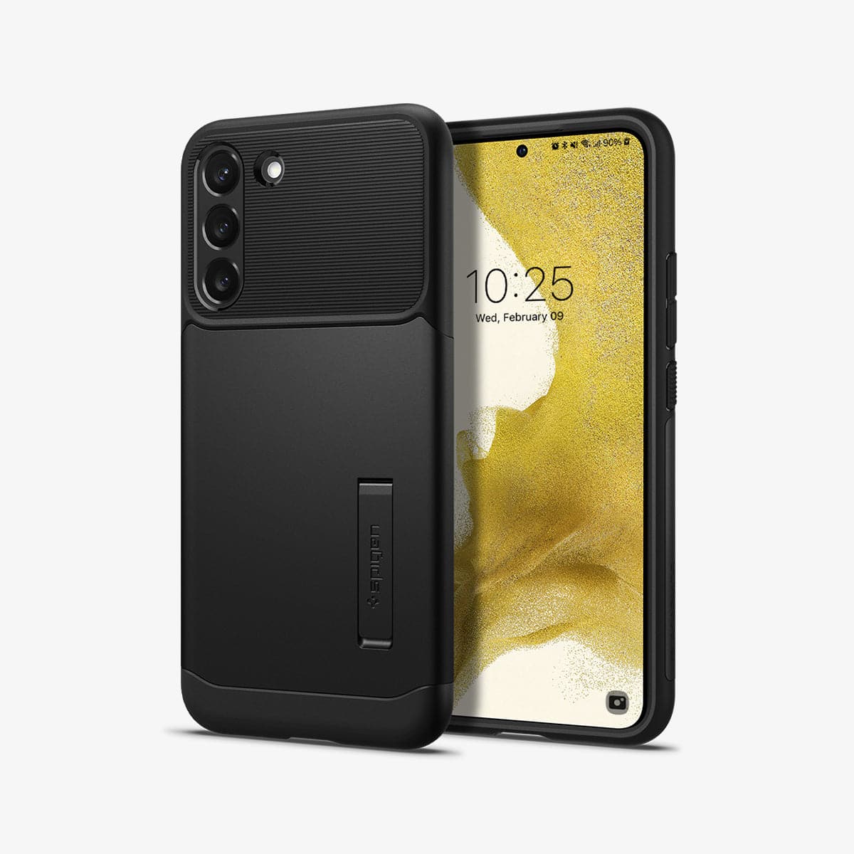 ACS03977 - Galaxy S22 Plus 5G Case Slim Armor in black showing the back and front