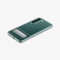 ACS03979 - Galaxy S22 Plus 5G Case Slim Armor Essential S in crystal clear showing the back, side and bottom with device laying flat