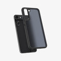 ACS03956 - Galaxy S22 Plus 5G Case Ultra Hybrid Matte in frost black showing the back with case hovering away from device