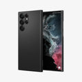 ACS04383 - Galaxy S22 Ultra 5G Case AirSkin in black showing the back and front