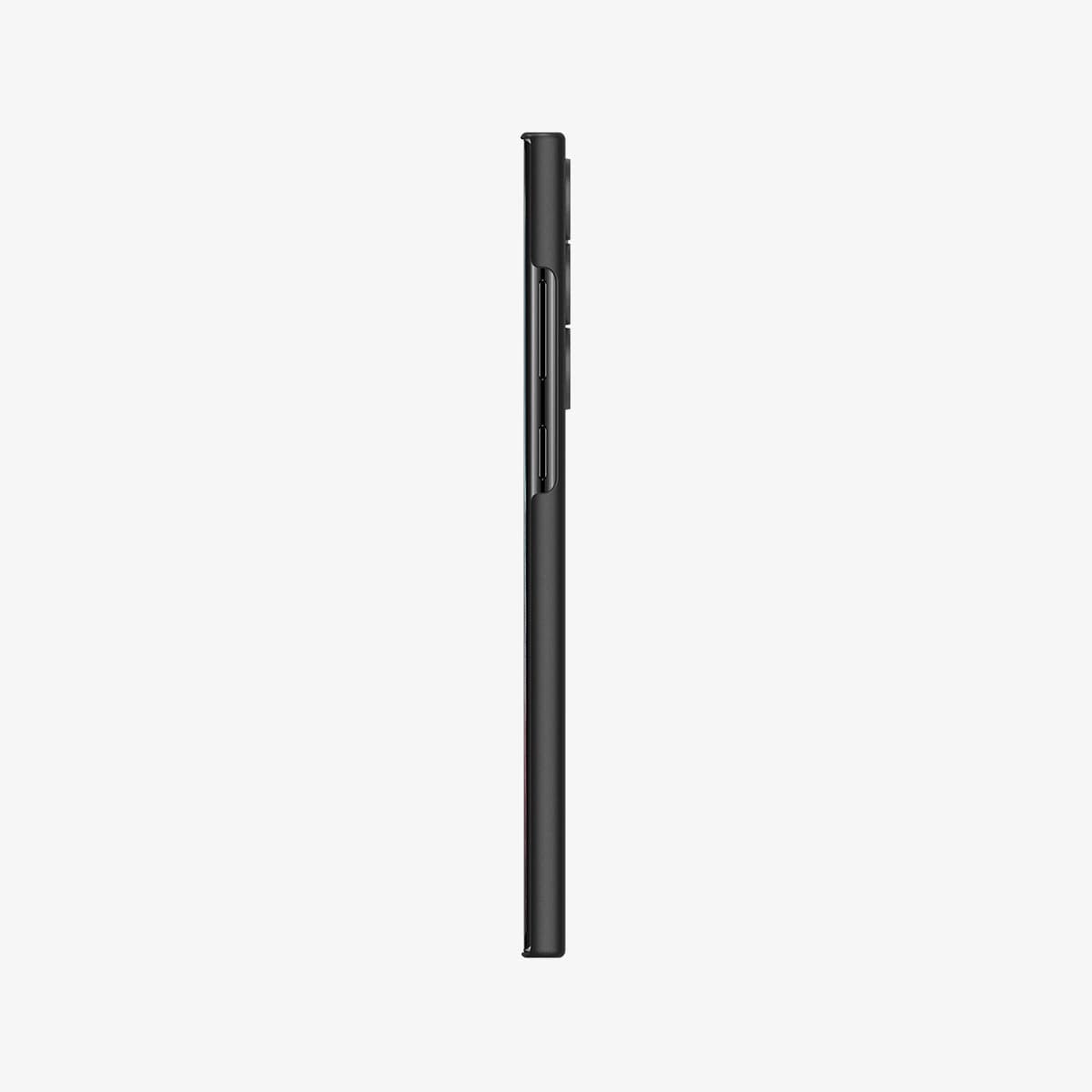 ACS04383 - Galaxy S22 Ultra 5G Case AirSkin in black showing the side with volume controls