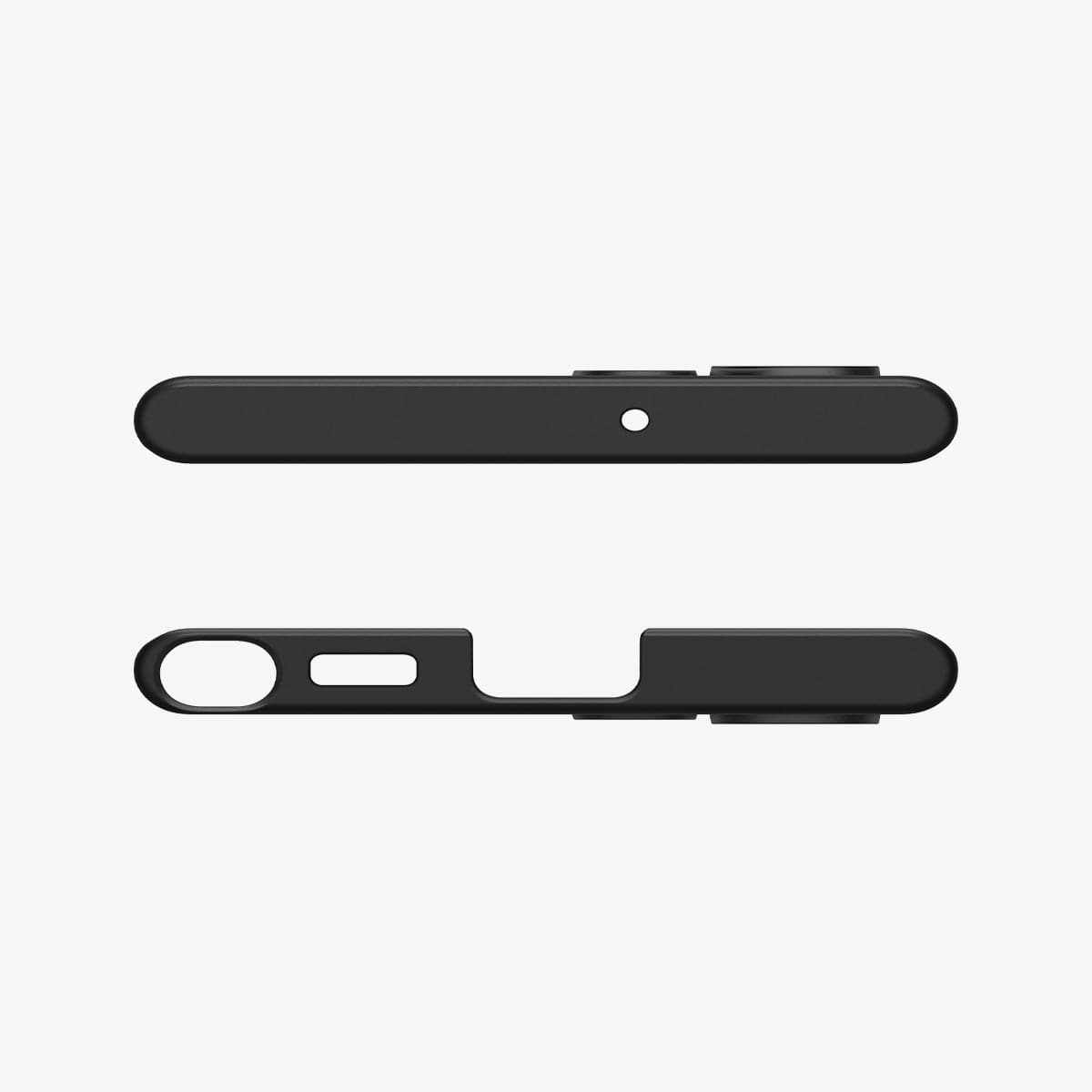 ACS04383 - Galaxy S22 Ultra 5G Case AirSkin in black showing the top and bottom with precise cutouts