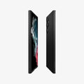 ACS04383 - Galaxy S22 Ultra 5G Case AirSkin in black showing the sides, partial front and back