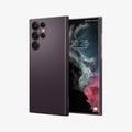 ACS04384 - Galaxy S22 Ultra 5G Case AirSkin in plum burgundy showing the back and front