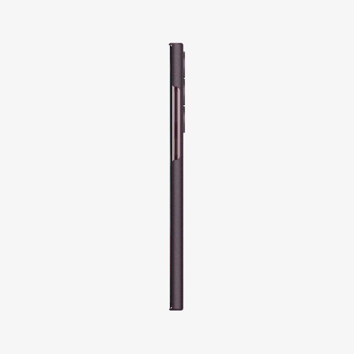 ACS04384 - Galaxy S22 Ultra 5G Case AirSkin in plum burgundy showing the side with volume controls