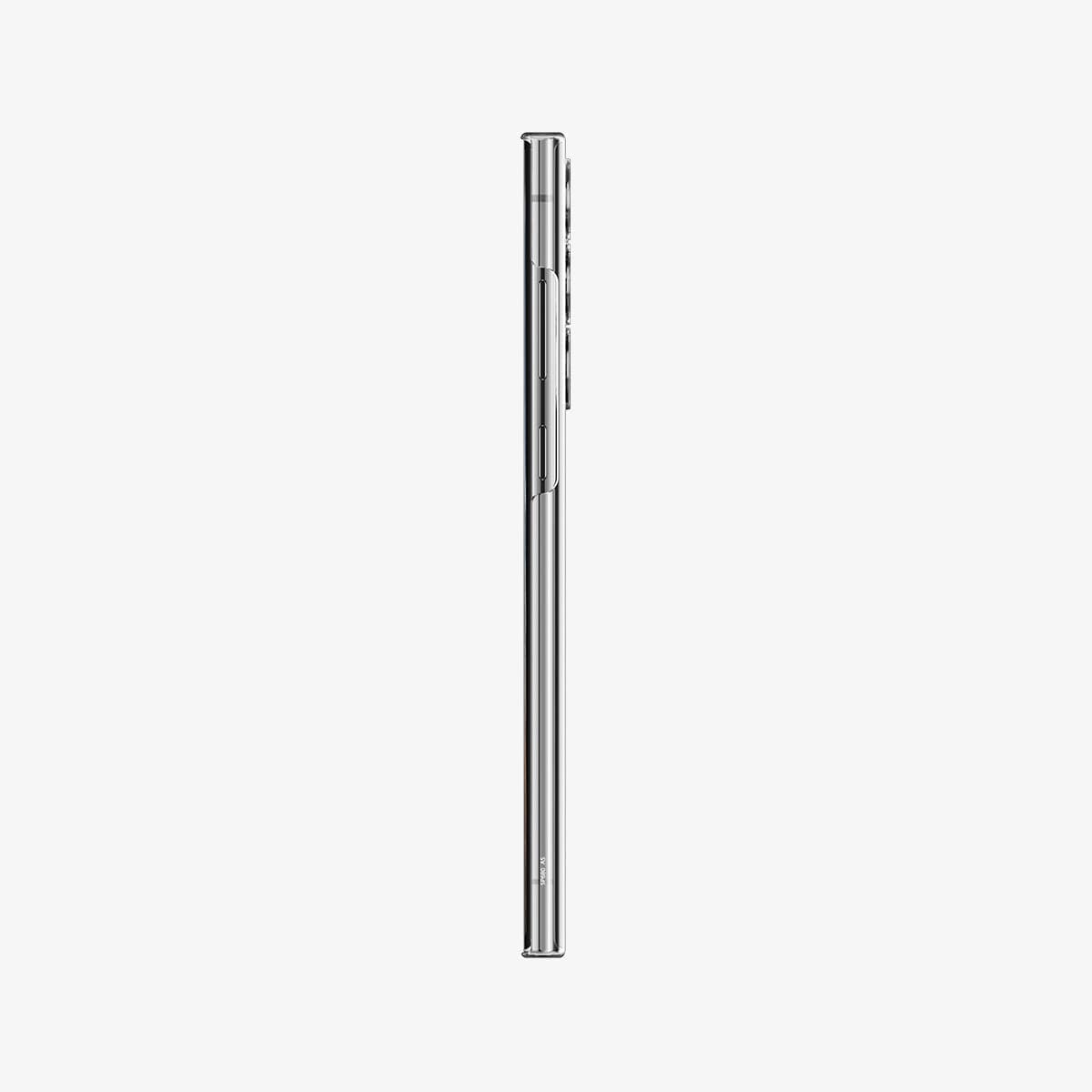 ACS03930 - Galaxy S22 Ultra 5G Case AirSkin in crystal clear showing the side with volume controls