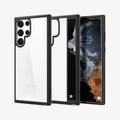 ACS03919 - Galaxy S22 Ultra 5G Case Ultra Hybrid in matte black showing the back, inside and front