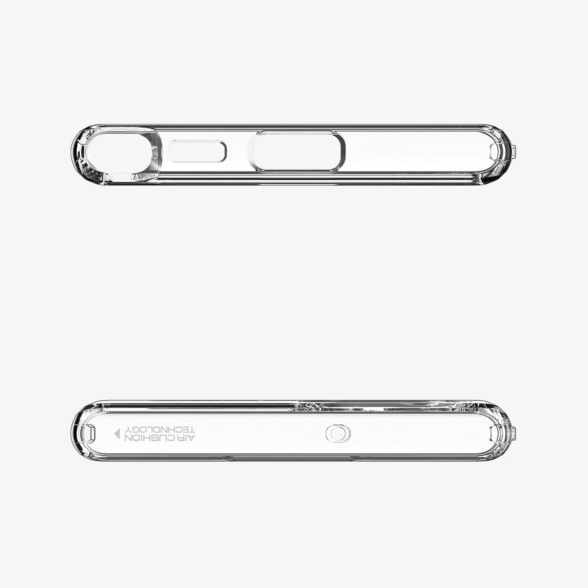 ACS03918 - Galaxy S22 Ultra 5G Case Ultra Hybrid in crystal clear showing the top and bottom with precise cutouts