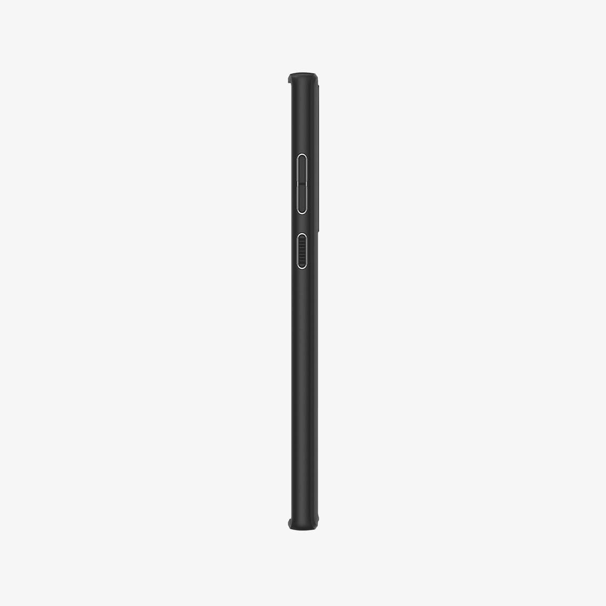 ACS03920 - Galaxy S22 Ultra 5G Case Ultra Hybrid Matte in frost black showing the side with volume controls