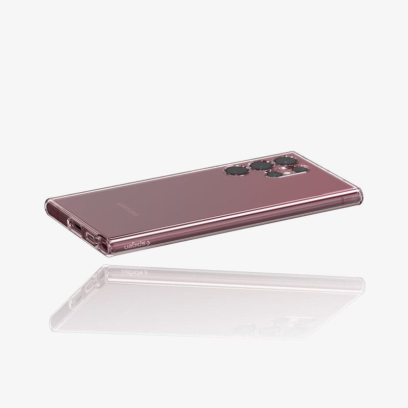 ACS03912 - Galaxy S22 Ultra 5G Case Liquid Crystal in crystal clear showing the back, side and bottom