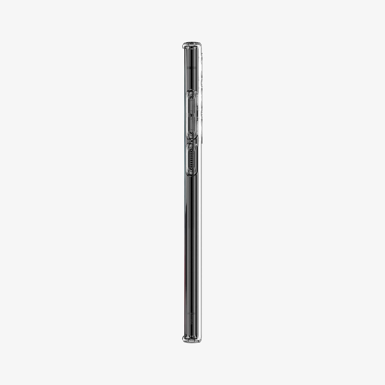 ACS03912 - Galaxy S22 Ultra 5G Case Liquid Crystal in crystal clear showing the side with volume controls