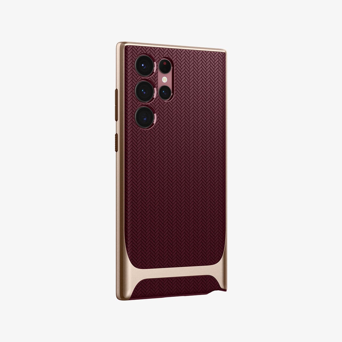 ACS04382 - Galaxy S22 Ultra 5G Case Neo Hybrid in burgundy showing the back and partial side