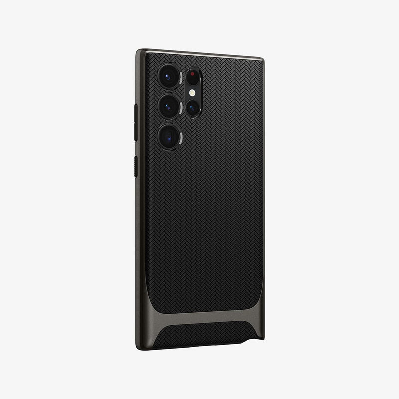 ACS03926 - Galaxy S22 Ultra 5G Case Neo Hybrid in gunmetal showing the back and partial side