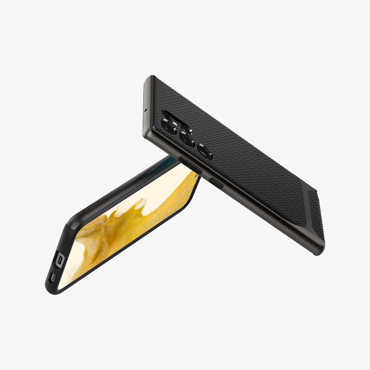 ACS03926 - Galaxy S22 Ultra 5G Case Neo Hybrid in gunmetal showing the back, front and sides