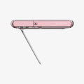 ACS03945 - Galaxy S22 Ultra 5G Case Slim Armor Essential S in crystal clear showing the top with built in kickstand extended out