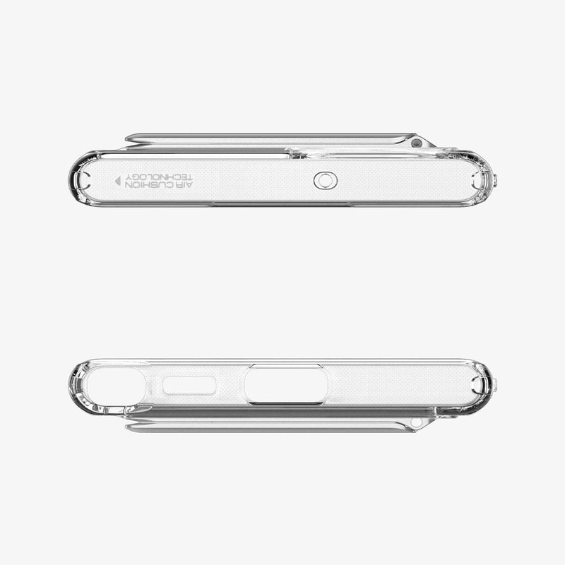 ACS03945 - Galaxy S22 Ultra 5G Case Slim Armor Essential S in crystal clear showing the top and bottom with precise cutouts