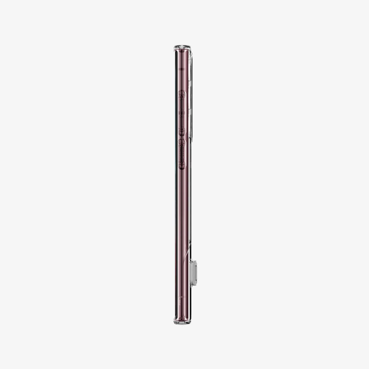 ACS03945 - Galaxy S22 Ultra 5G Case Slim Armor Essential S in crystal clear showing the side with volume controls