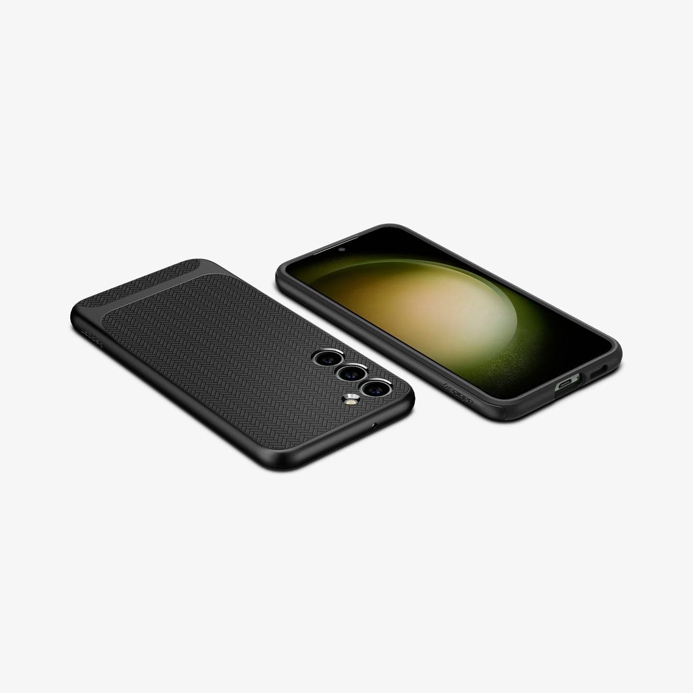 ACS05674 - Galaxy S23 Plus Case Neo Hybrid in black showing the front, back, sides, top and bottom