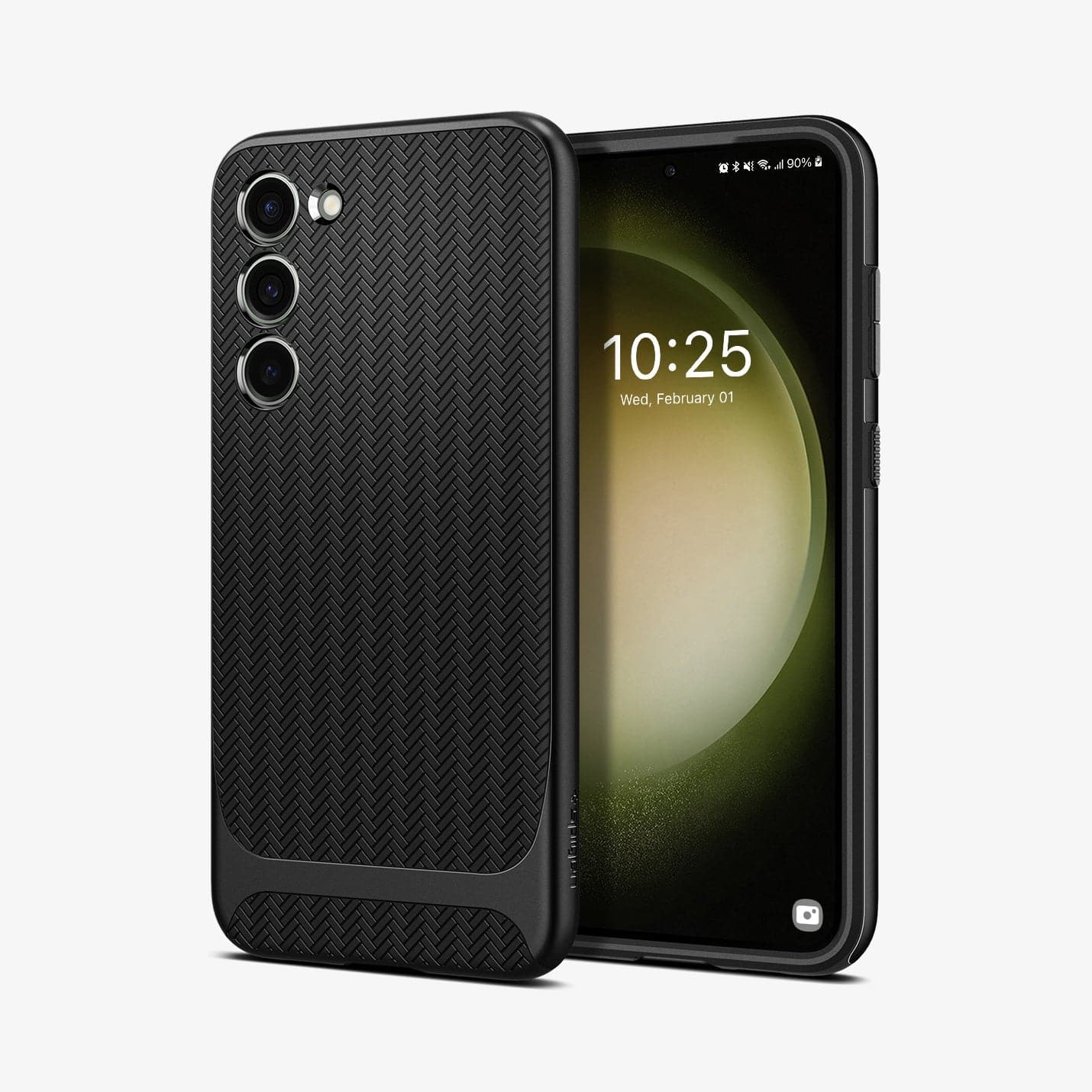 ACS05721 - Galaxy S23 Case Neo Hybrid in black showing the back and front