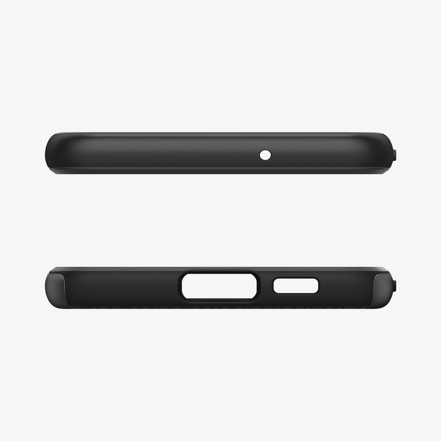ACS05721 - Galaxy S23 Case Neo Hybrid in black showing the top and bottom with precise cutouts
