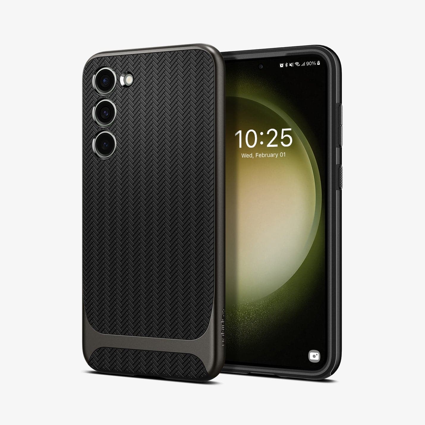 ACS05675 - Galaxy S23 Plus Case Neo Hybrid in gunmetal showing the back and front