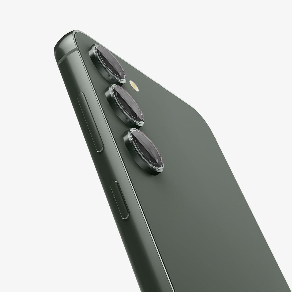 AGL06170 - Galaxy S23 Plus / S23 EZ Fit Optik Pro Lens Protector in green showing the side and back zoomed in on camera lens
