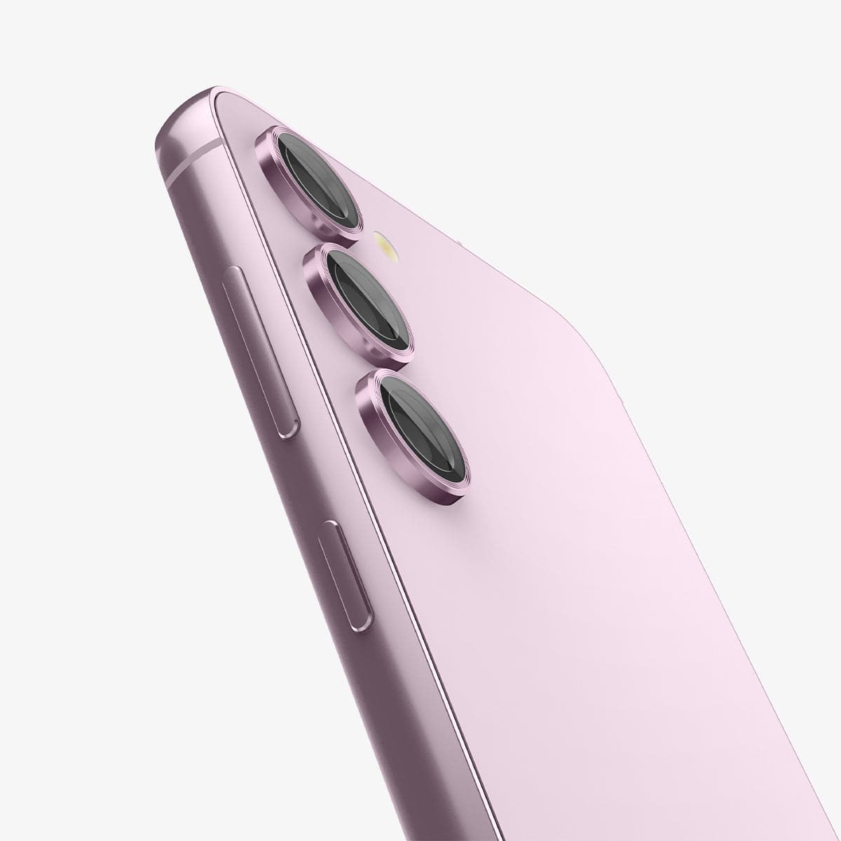 AGL06171 - Galaxy S23 Plus / S23 EZ Fit Optik Pro Lens Protector in lavender showing the side and back zoomed in on camera lens