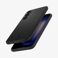 ACS05661 - Galaxy S23 Plus Case Thin Fit in black showing the back, front and sides