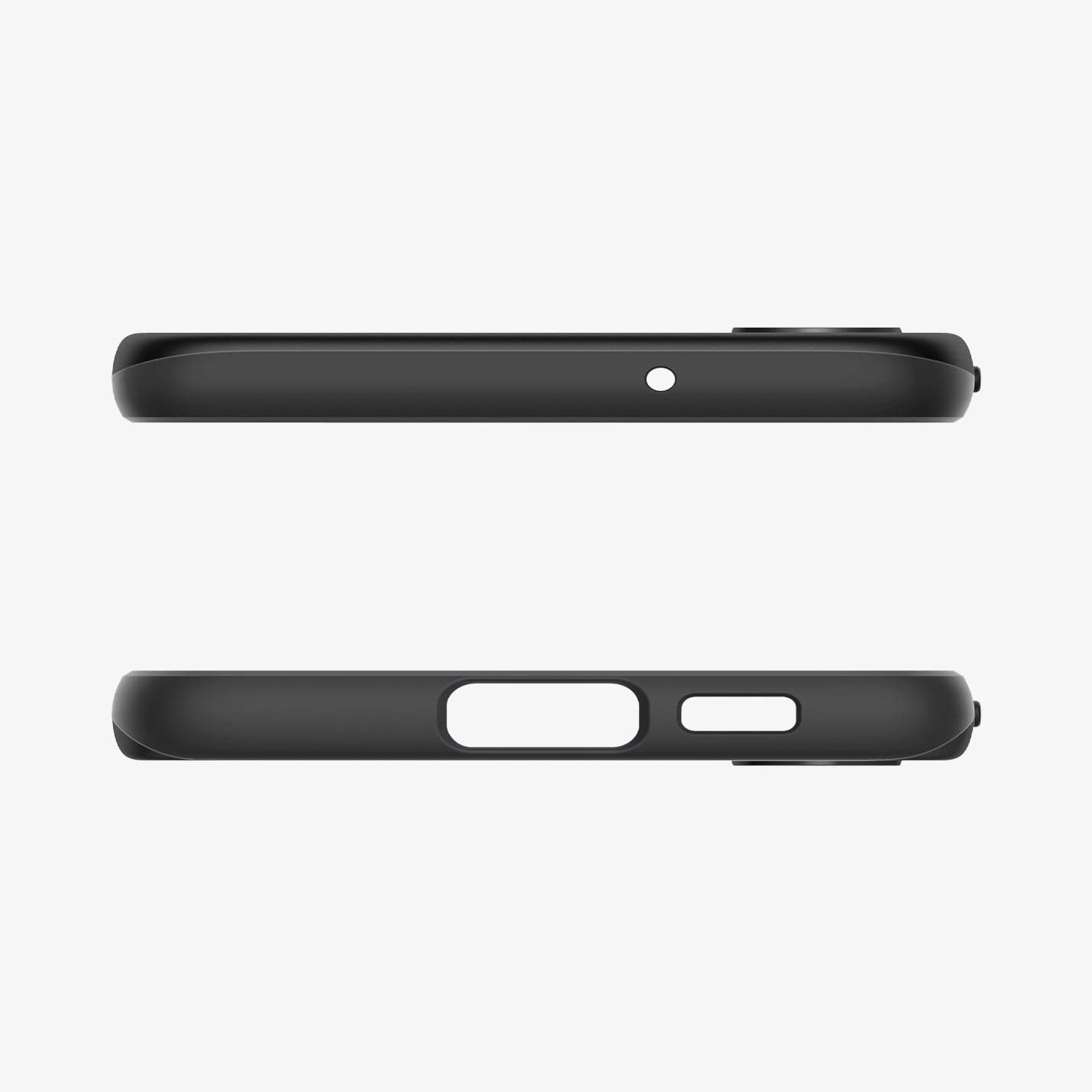 ACS05707 - Galaxy S23 Case Thin Fit in black showing the top and bottom with precise cutouts
