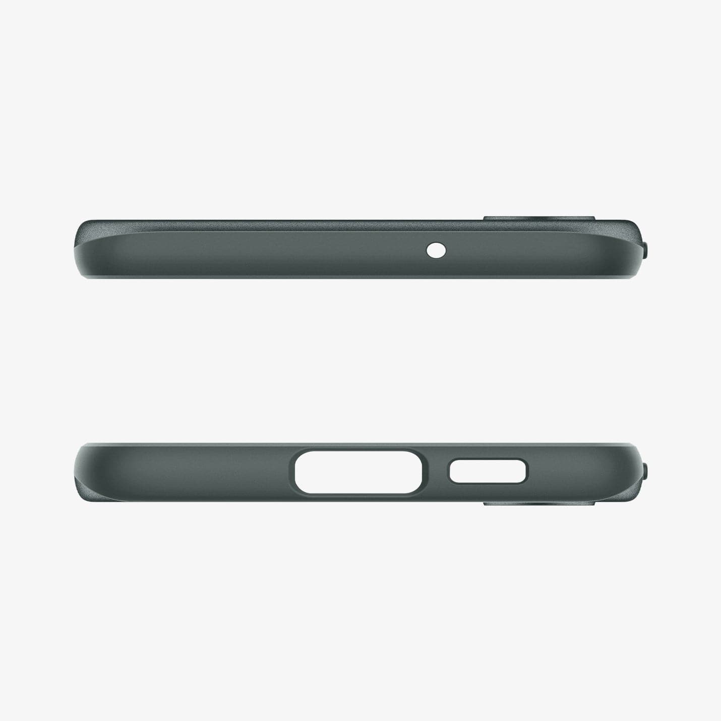 ACS06084 - Galaxy S23 Case Thin Fit in abyss green showing the top and bottom with precise cutouts