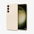 ACS06083 - Galaxy S23 Case Thin Fit in pearled ivory showing the back and front