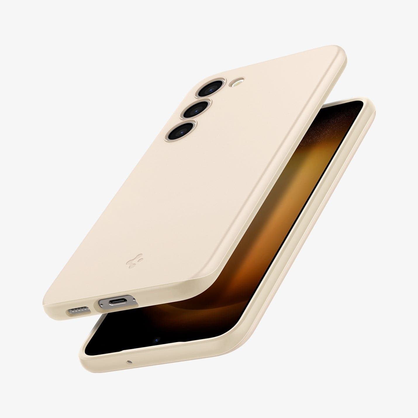 ACS06083 - Galaxy S23 Case Thin Fit in pearled ivory showing the back, front and sides