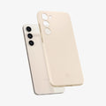 ACS06083 - Galaxy S23 Case Thin Fit in pearled ivory showing the back with case hovering away from device