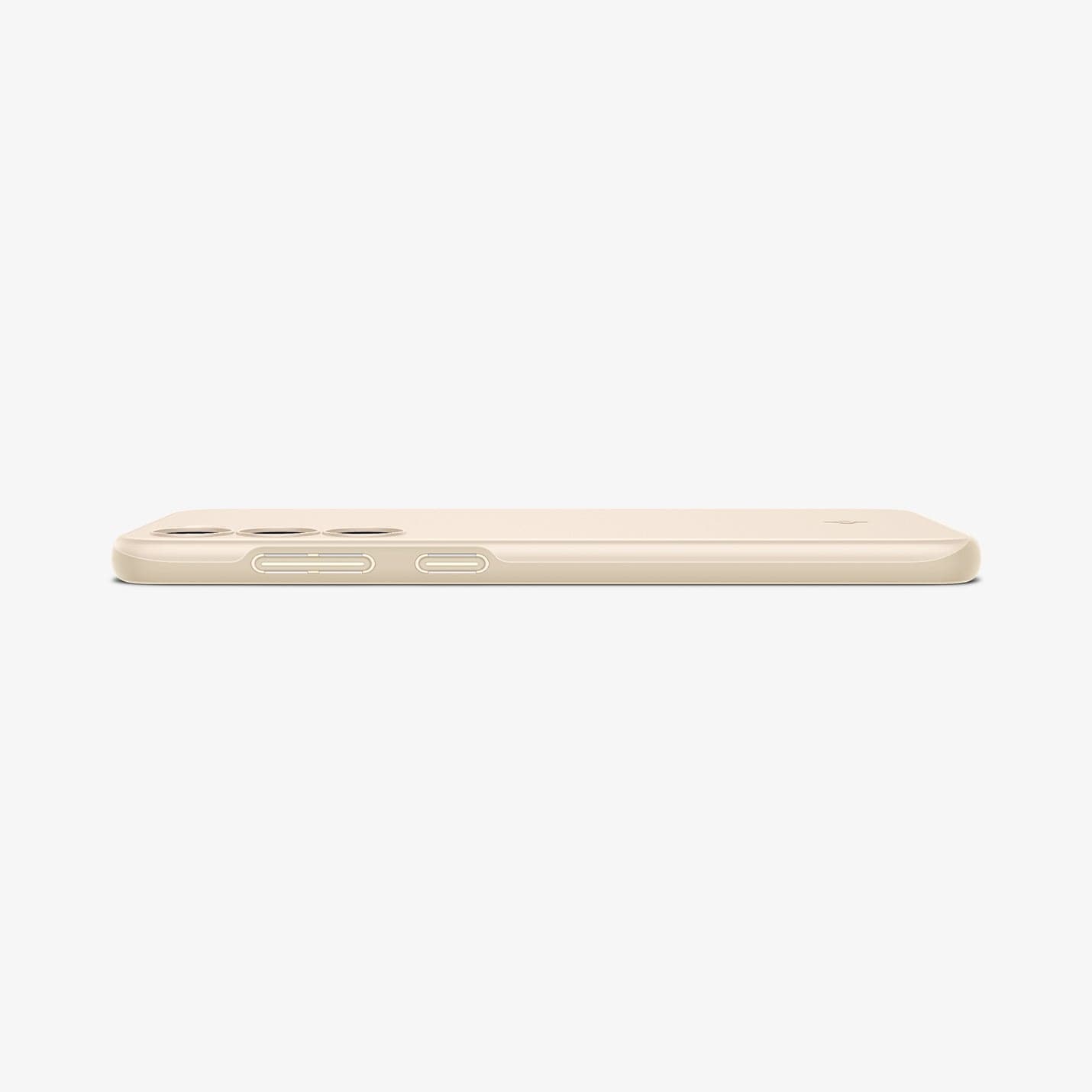 ACS06083 - Galaxy S23 Case Thin Fit in pearled ivory showing the side and partial back with device laying flat