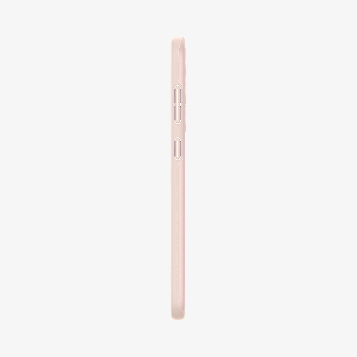 ACS06085 - Galaxy S23 Case Thin Fit in pink sand showing the side with volume controls