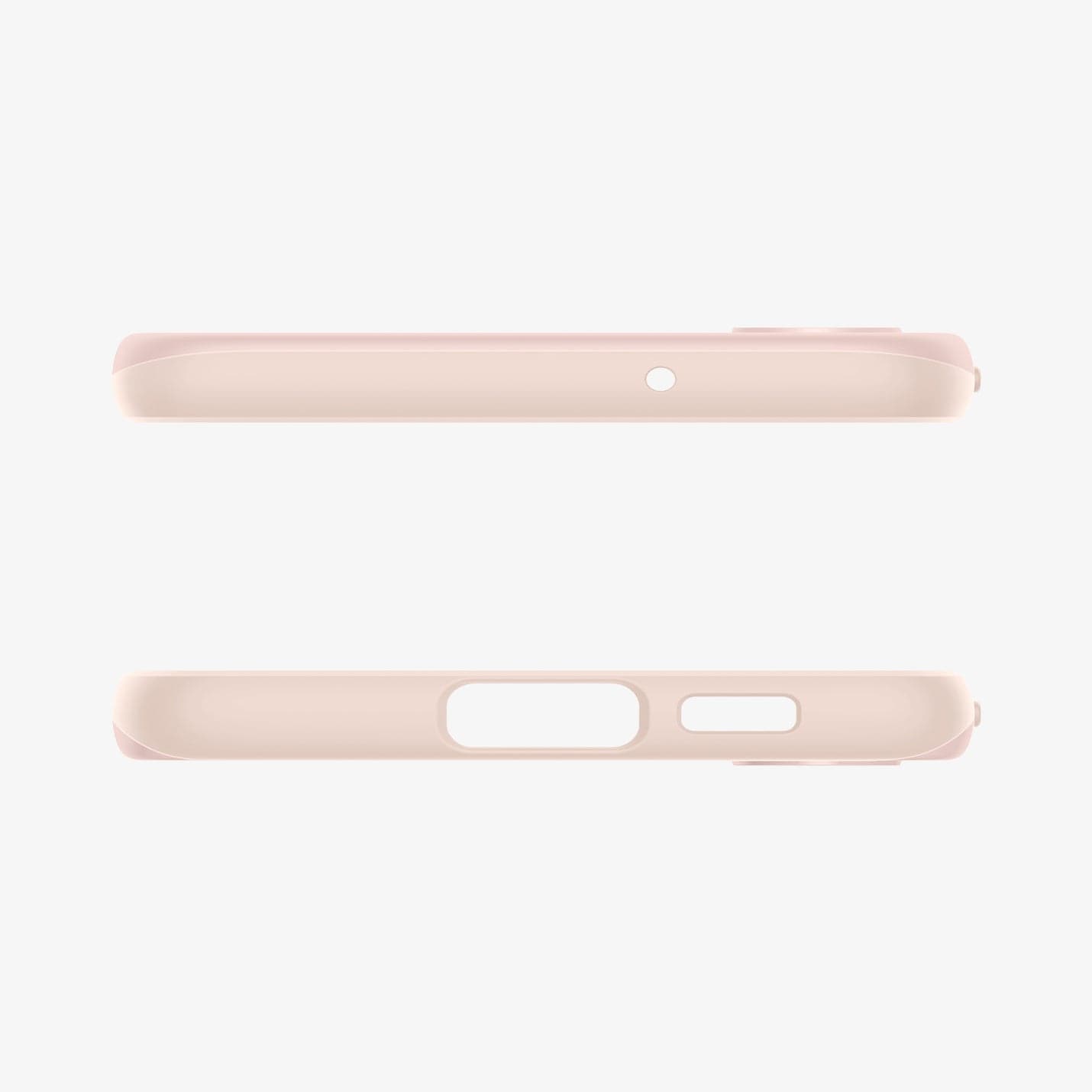 ACS06085 - Galaxy S23 Case Thin Fit in pink sand showing the top and bottom with precise cutouts