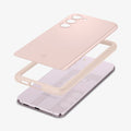 ACS06085 - Galaxy S23 Case Thin Fit in pink sand showing the multiple layers of back hovering above device