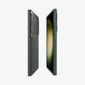 ACS06081 - Galaxy S23 Ultra Case Optik Armor in abyss green showing the sides, partial back and front