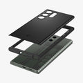ACS05609 - Galaxy S23 Ultra Case Thin Fit in black showing the multiple layers of back of case hovering above device