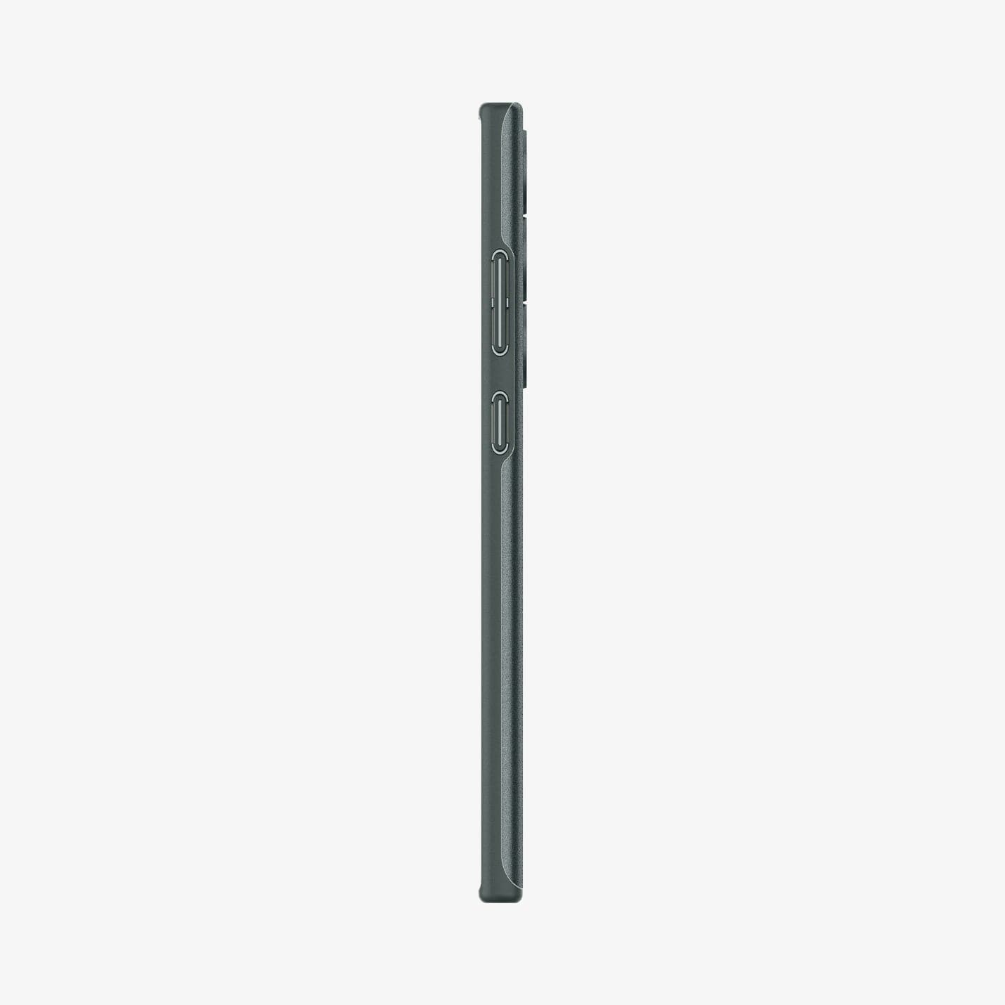 ACS06077 - Galaxy S23 Ultra Case Thin Fit in abyss green showing the side with volume controls
