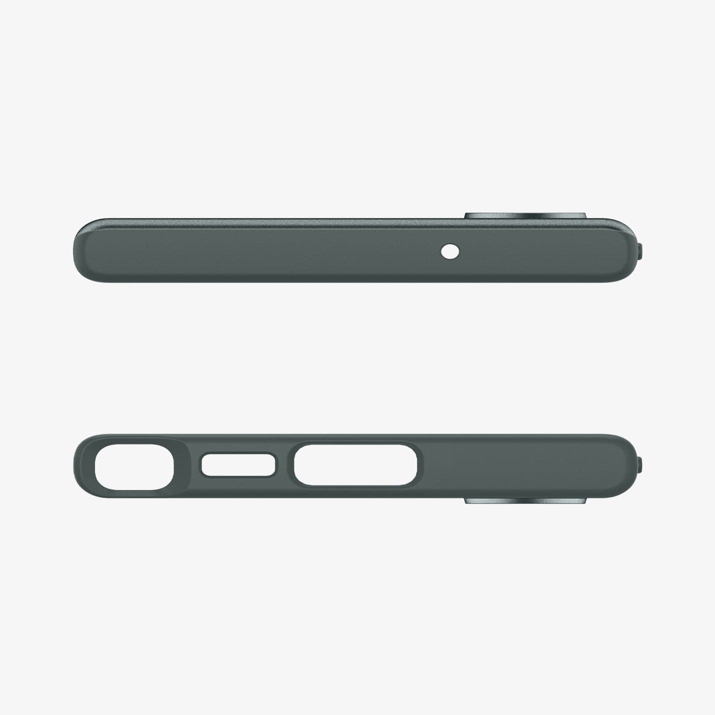 ACS06077 - Galaxy S23 Ultra Case Thin Fit in abyss green showing the top and bottom with precise cutouts