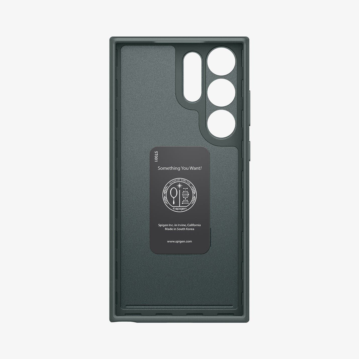 ACS06077 - Galaxy S23 Ultra Case Thin Fit in abyss green showing the inside of case