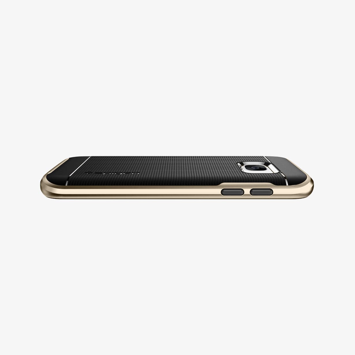 555CS20202 - Galaxy S7 Series Neo Hybrid Case in champagne gold showing the side and partial back