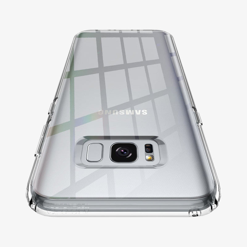 565CS21612 - Galaxy S8 Series Liquid Crystal Case in crystal clear showing the back and top zoomed in