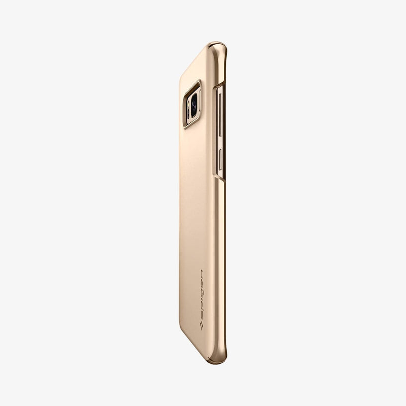 565CS21622 - Galaxy S8 Series Thin Fit Case in maple gold showing the side and partial back