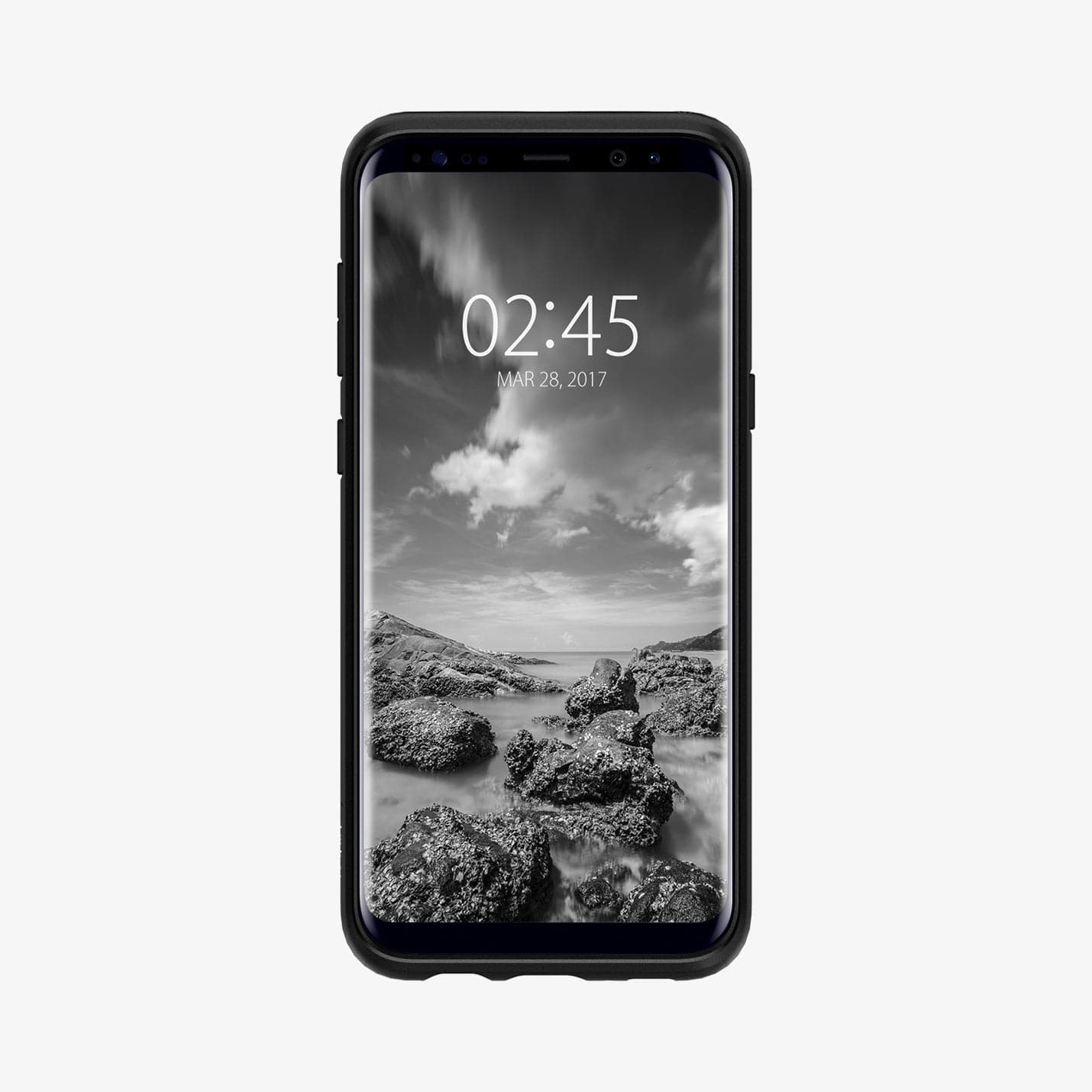 571CS21663 - Galaxy S8 Series Liquid Air Case in black showing the front