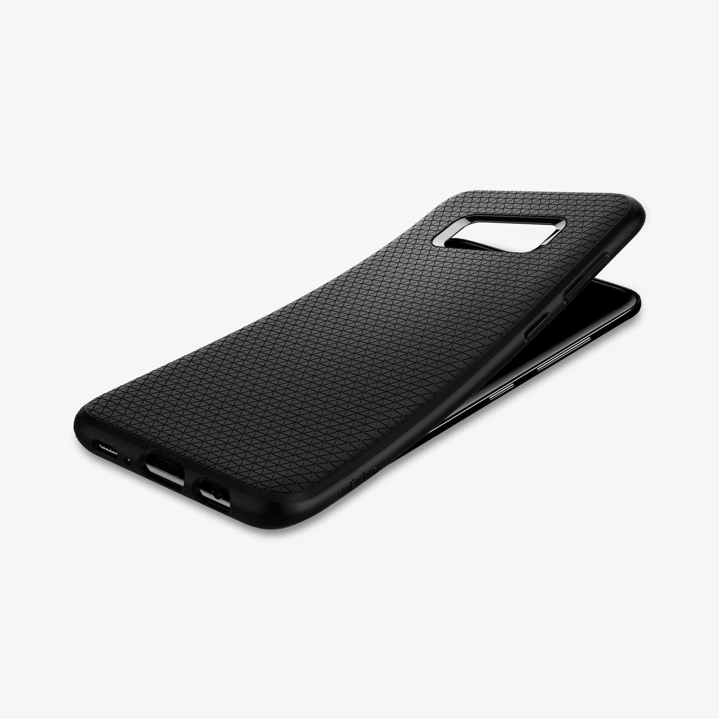 571CS21663 Galaxy S8 Series Liquid Air Case in black showing the back and side with case
