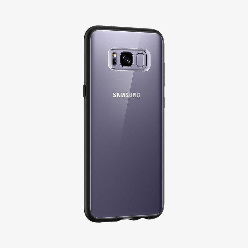 565CS21628 - Galaxy S8 Series Ultra Hybrid Case in matte black showing the back and partial side